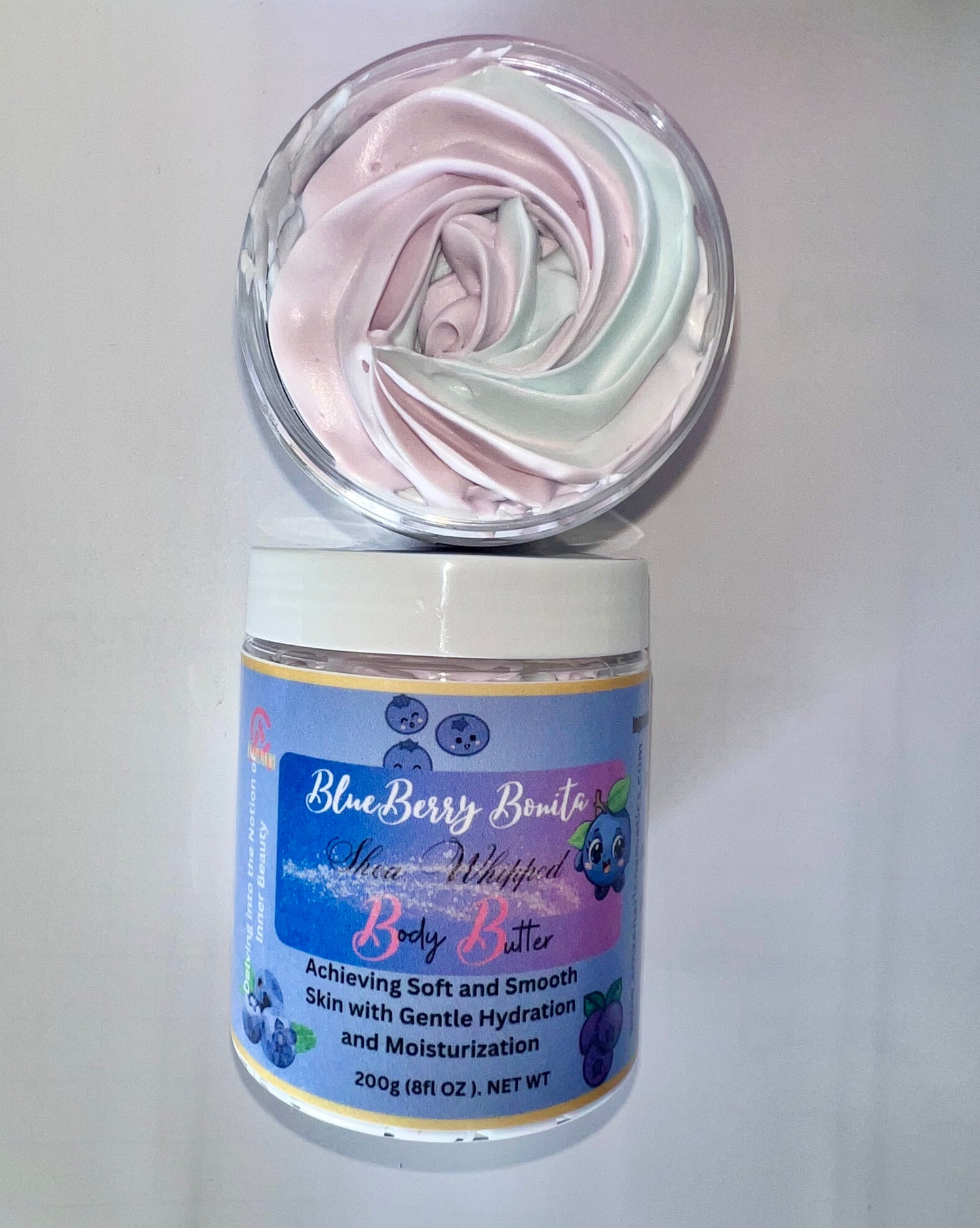 BlueBerry Bonita Body Butter /Sweet Sugar Cane, Creamy Vanilla, Juicy, Blueberries and a hint of Tart Citrus